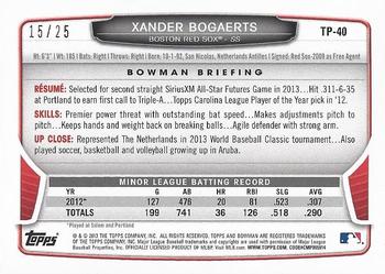 2013 Bowman Draft Picks & Prospects - Top Prospects Red Ice #TP-40 Xander Bogaerts Back