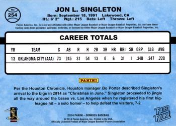 2014 Donruss #254 Jon Singleton Back