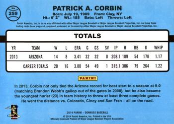 2014 Donruss #259 Patrick Corbin Back