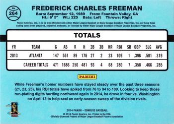 2014 Donruss #264 Freddie Freeman Back