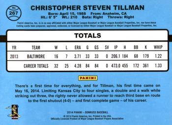 2014 Donruss #267 Chris Tillman Back