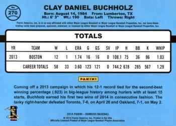 2014 Donruss #270 Clay Buchholz Back