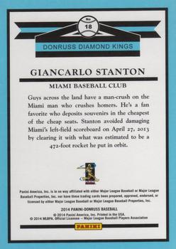 2014 Donruss #18 Giancarlo Stanton Back