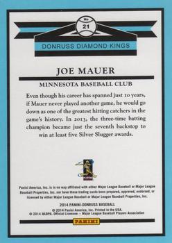 2014 Donruss #21 Joe Mauer Back