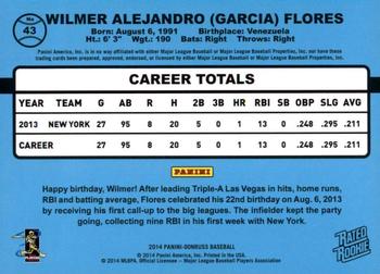 2014 Donruss #43 Wilmer Flores Back