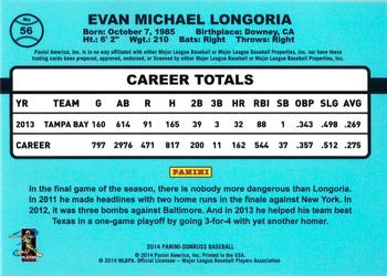 2014 Donruss #56 Evan Longoria Back