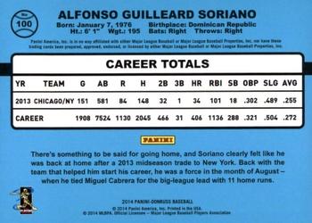 2014 Donruss #100 Alfonso Soriano Back