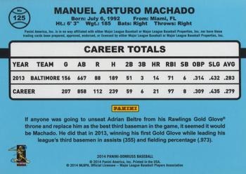 2014 Donruss #125 Manny Machado Back