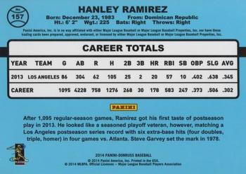 2014 Donruss #157 Hanley Ramirez Back