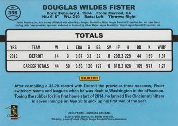 2014 Donruss #356 Doug Fister Back