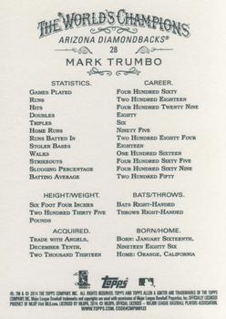 2014 Topps Allen & Ginter #28 Mark Trumbo Back