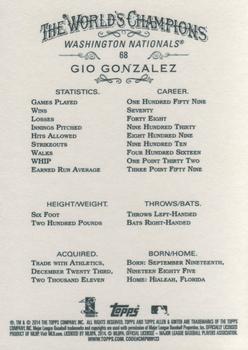 2014 Topps Allen & Ginter #68 Gio Gonzalez Back