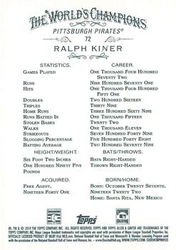 2014 Topps Allen & Ginter #72 Ralph Kiner Back