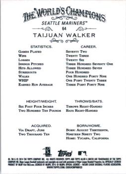 2014 Topps Allen & Ginter #64 Taijuan Walker Back