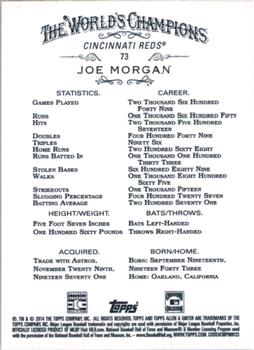 2014 Topps Allen & Ginter #73 Joe Morgan Back