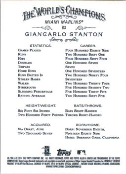 2014 Topps Allen & Ginter #83 Giancarlo Stanton Back