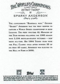2014 Topps Allen & Ginter #97 Sparky Anderson Back