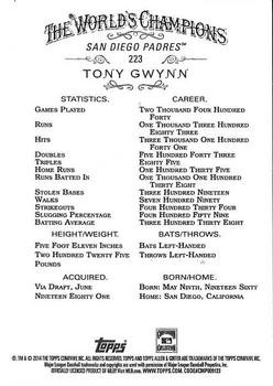 2014 Topps Allen & Ginter #223 Tony Gwynn Back