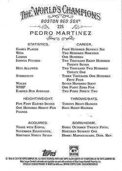 2014 Topps Allen & Ginter #225 Pedro Martinez Back