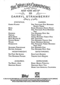 2014 Topps Allen & Ginter #325 Darryl Strawberry Back