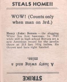 1936 Goudey (R322) #NNO Henry Bonura Back