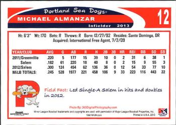 2013 Grandstand Portland Sea Dogs #NNO Michael Almanzar Back