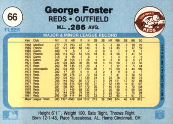 1982 Fleer #66 George Foster Back