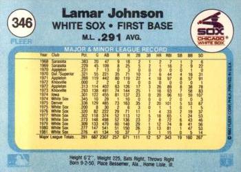 1982 Fleer #346 Lamar Johnson Back