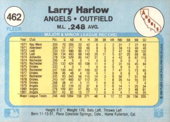 1982 Fleer #462 Larry Harlow Back