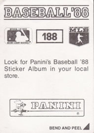 1988 Panini Stickers #188 Harold Reynolds Back