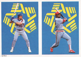 1988 Panini Stickers #232 Gary Carter / Jack Clark Front