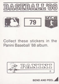 1988 Panini Stickers #79 Mel Hall Back