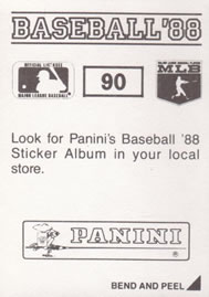 1988 Panini Stickers #90 Tigers Team Leaders Back