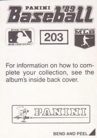 1989 Panini Stickers #203 Tony Gwynn Back