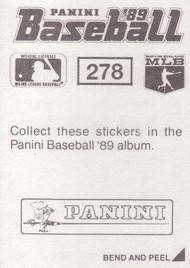 1989 Panini Stickers #278 Ellis Burks Back