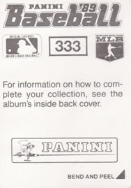 1989 Panini Stickers #333 Mike Henneman Back