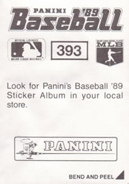 1989 Panini Stickers #393 Kirby Puckett Back