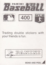 1989 Panini Stickers #400 Dave Righetti Back