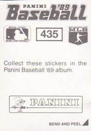 1989 Panini Stickers #435 Alvin Davis Back