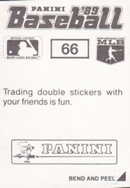 1989 Panini Stickers #66 John Franco Back