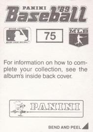 1989 Panini Stickers #75 Kal Daniels Back