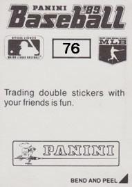 1989 Panini Stickers #76 Eric Davis Back