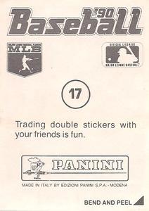 1990 Panini Stickers #17 Dwight Evans Back