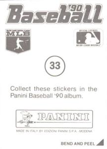 1990 Panini Stickers #33 Johnny Ray Back