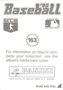 1990 Panini Stickers #163 Julio Franco Back
