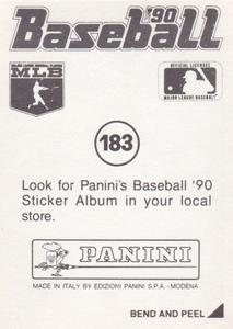 1990 Panini Stickers #183 Kirby Puckett Back
