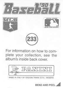 1990 Panini Stickers #233 Rick Sutcliffe Back