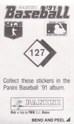 1991 Panini Stickers #127 Chris Sabo Back