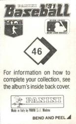 1991 Panini Stickers #46 Mike Harkey Back