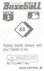 1991 Panini Stickers #88 Darryl Strawberry Back